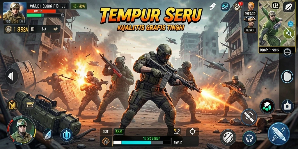 Screenshot gameplay <strong>898A</strong> menampilkan aksi tembak-menembak yang mendebarkan.