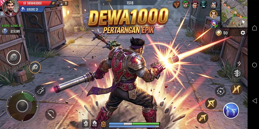 Tampilan gameplay seru dari DEWA1000 dengan aksi mendebarkan.