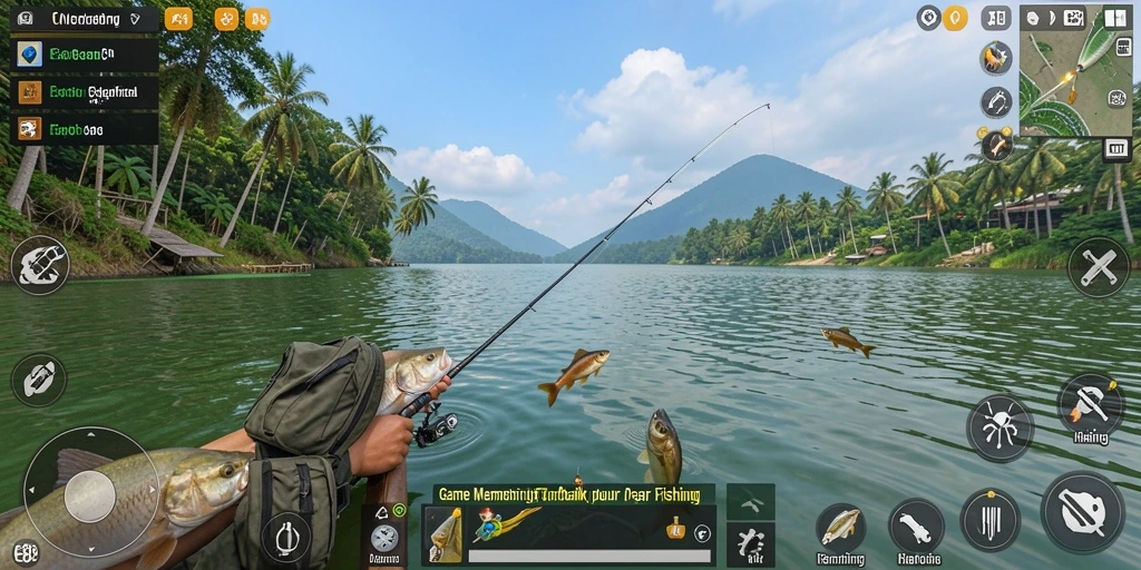 Tampilan gameplay E88 yang menakjubkan saat memancing.