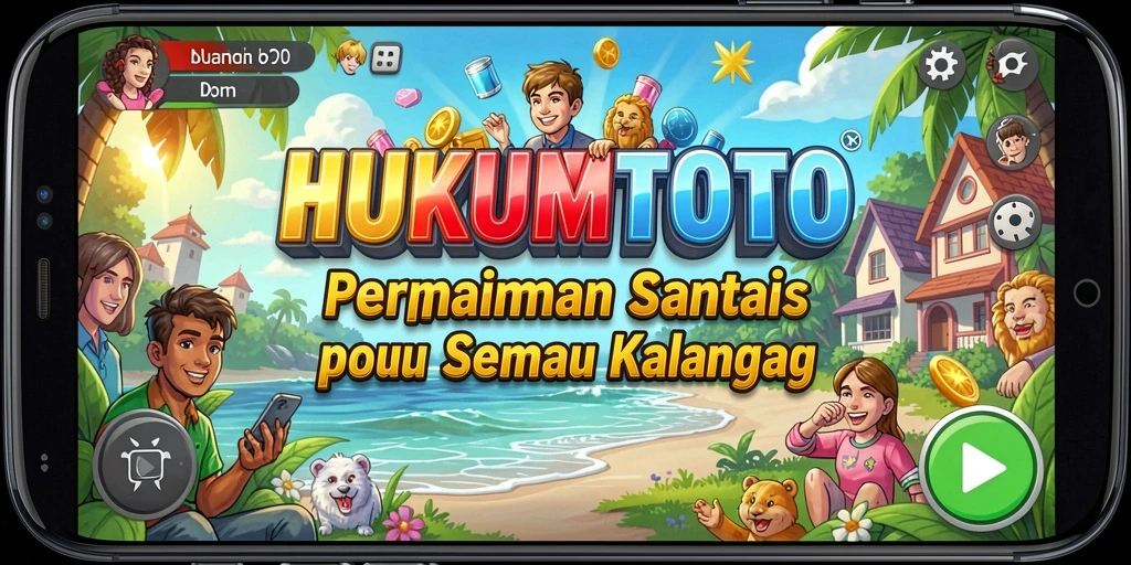 Screenshot gameplay HUKUMTOTO dengan grafis cerah dan antarmuka yang ramah pengguna.