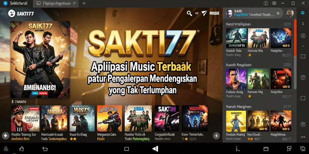 Screenshot utama SAKTI77 menunjukkan pengalaman mendengar musik interaktif yang menyenangkan.